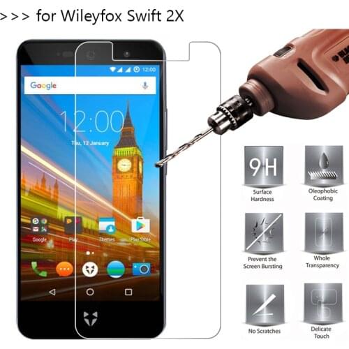 For Wileyfox Swift 2X Tempered Glass 9H 2.5D Premium Screen Protector Film For Wileyfox Swift 2 X 5.2" Tempered Glass Cover