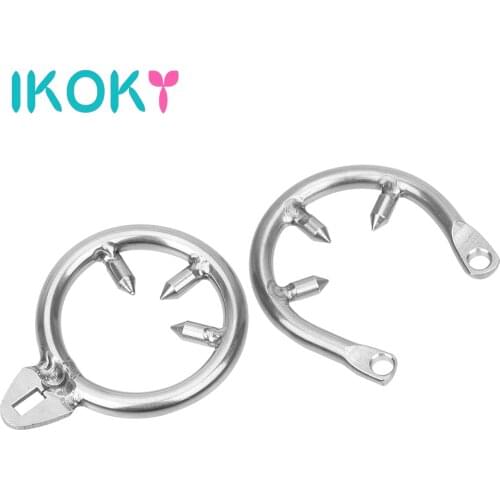 IKOKY Erotic Stainless Steel Penis Lock Cock Cage Accessories Sex Toys for Men Adult Sex Products Male Chastity Device