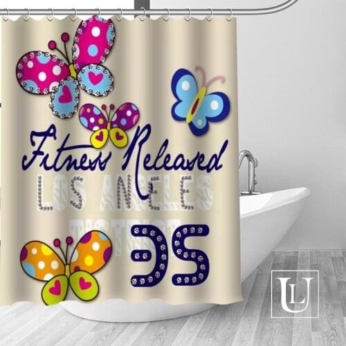 Hot New Eco-friendly butterfly Shower Curtain Custom Bathroom Curtain modern Polyester Fabric Thick Waterproof Mildew