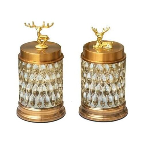 European Crystal Glass Candy Jar American Storage Jar Decoration Utensils Creative Flower Living Room Jewelry Ornaments