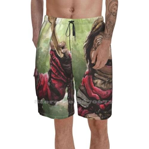 Hup The Paladin Loose Thin Beach Sports Shorts Hup Paladin Podling Dark Magic Fantasy Watercolor Jim Crystal Character Gelf