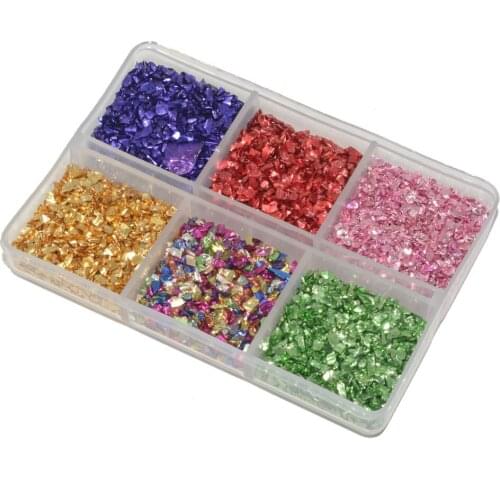 70g Super Glitter Irregular Glass Fragments Beads Nail Art Crushed Glass Nail Stones Jewelry Making DIY Jewelry Accessories