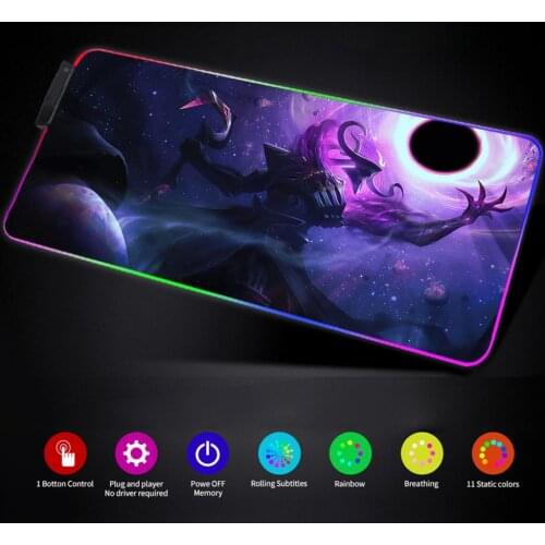Gaming Rgb Mouse Pad League of Legends Rgb Thresh Gamer Pc Setup Large Mousepad Rgb Personality Desktop Pad Game Player Desk Mat
