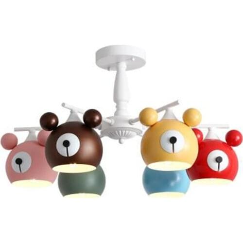 Creative childrens room Led chandelier Nordic bedroom lamp Princess Macaron creative cartoon Mediterranean lamps