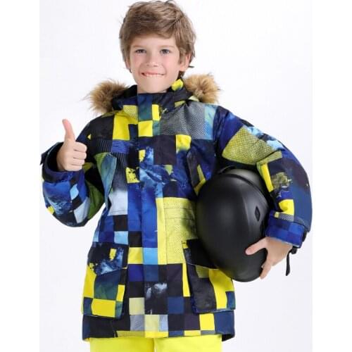 SMN Kids Boys Ski Jacket Winter Waterproof Snowboard Jacket Wind Resistant Breathable Warm Outdoor Sport Wear Children Coat