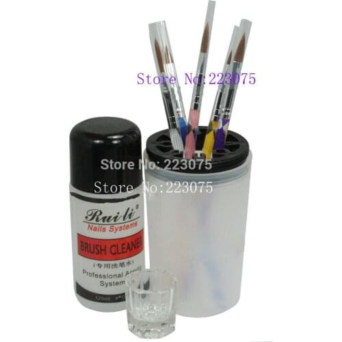 Nail Art Tools Set Brush Cleaner Nail Brush Holder glass dish for Studio Salon