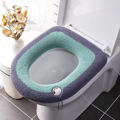 NEW Hot Sale Comfortable Embroidery Bathroom Toilet Seat Cover Winter Toilet Cover Household Closestool Mat Seat Case Lid Cover