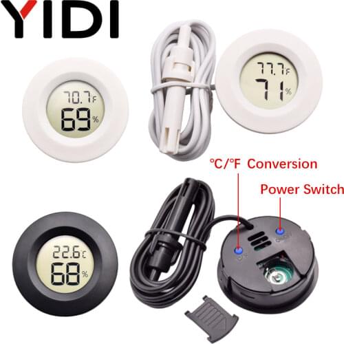 NEW LCD Digital Thermometer Hygrometer, Conversion Incubator Aquarium Temperature Humidity Gauge Meter Probe Sensor Detector
