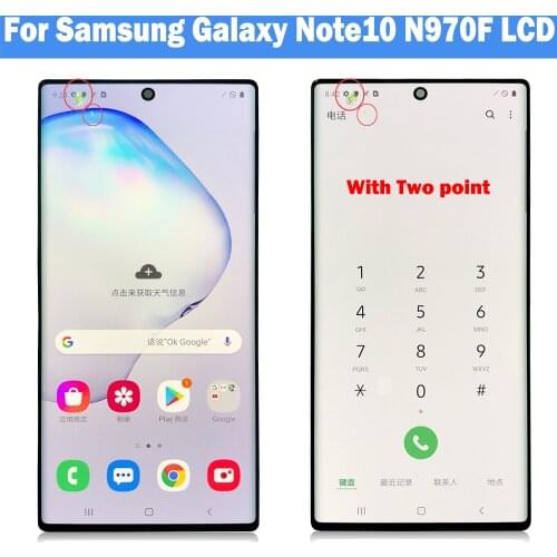 Original used Two point Defect For Samsung Galaxy Note 10 N970F N970U N970W note 10 LCD Display Touch Screen Digitizer defect