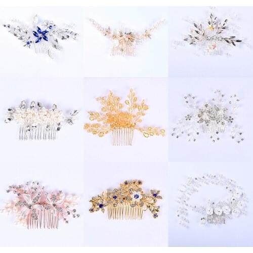 Various Women Hair Combs Pearl Wedding Hair Jewelry Accessories Bridal Head Decoration Elegant Hair Ornament Shiny Hair Wear
