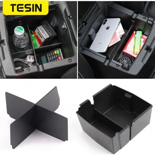 TESIN Interior Modified Armrest Co-pilot Storage Box Partition For Jeep Wrangler JL 2018+ Multi-function Partition Accessories
