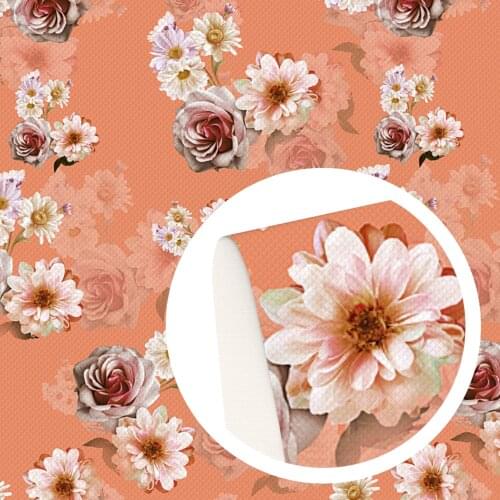 20*33cm Floral Printed Butterfly Forest Theme Ordinary Faux Synthetic Leather Fabric For Bows DIY cuero кожа ,1Yc18483