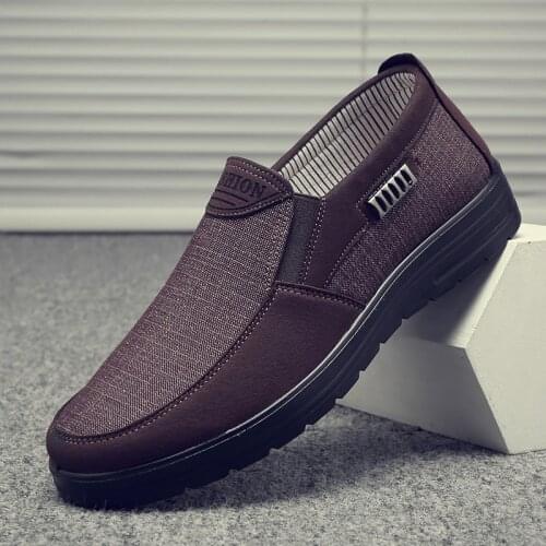 High Quality Canvas Casual Shoes for Men Comfortable Soft Mans Walking Footwear Breathable Canvas Surface Flats Shoes Loafers 44