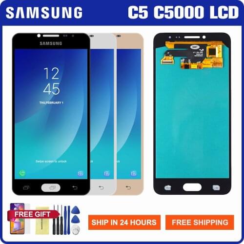 Super Amoled Lcd For Samsung C5 C5000 Lcd Display Touch Screen Digitizer Assembly For Samsung Galaxy SM-C5000