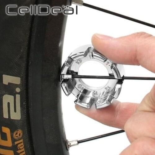1PCS Bicycle Spoke Nipple Wrench 8 Way Groove Bike Wheel Rim Adjuster Spanner Galvanized Repair Service Tool Bicycle Accessory