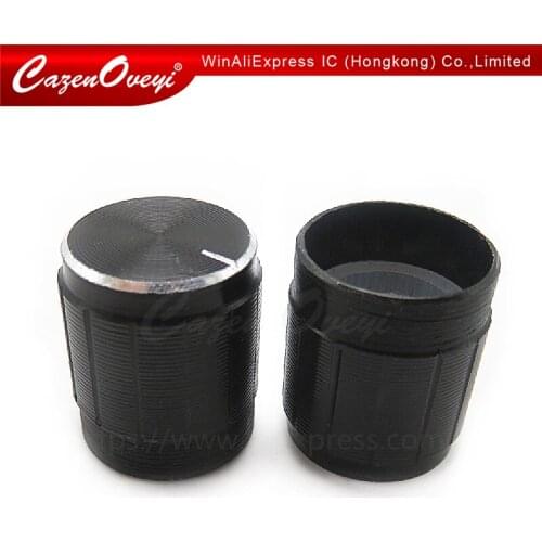 10pcs/lot 15*17mm aluminum alloy potentiometer 15*17 knob rotary switch volume control knob black In Stock