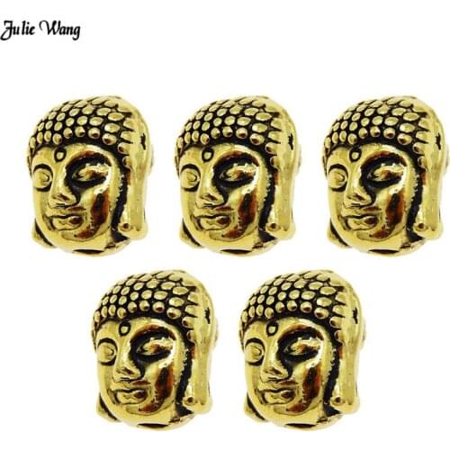 15pcs Wholesale Buddha Head Beads Alloy Loose Spacer Beads Religion Style For Bracelet Necklace Anklet Jewelry DIY Accessory
