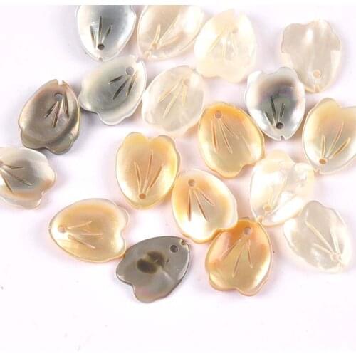 5pcs Cherry Blossom Petals Natural Mother Pearl Shell Beads For Diy Earrings Jewelry Making Charms Accessories 13.5x11mm tr0378