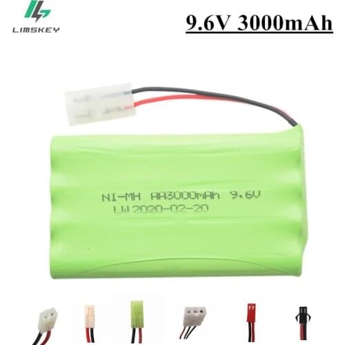 9.6v 3000mah NiMH Battery For Rc toy Car Tanks Trains Robot Boat Gun Ni-MH AA 2400mah 9.6v Rechargeable Battery 1Pcs