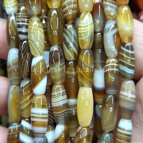 Free shipping Women Fashion Jewelry 5X13mm Onyx Carnelian Rice Women Men Spacers Art Loose Beads 15.5" FG7922