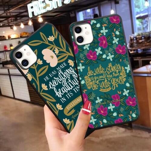 Bible verse TPU Phone Case For iphone 12pro 11pro max 12mini xs max xr 8 7 6 plus for Philippians Jesus Christ Christian cover