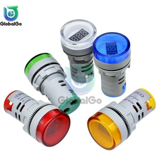 Digital Voltmeter Voltimetro AC60-500V LED Volt Meter Tester Doctor Detector Monitor Red Green Blue