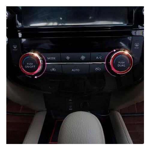Cotochsun 2pcs/set Aluminum alloy air condition adjustment knob Case for Nissan X-Trail 2014-2019 car accessories car-styling