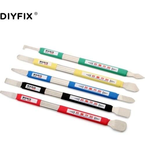 DIYFIX 5Pcs Dual-Ends Hard Metal Spudger For iPhone iPad Tablet Mobile Phone Opening Repair Hand Tool Kit Crowbar Disassemble