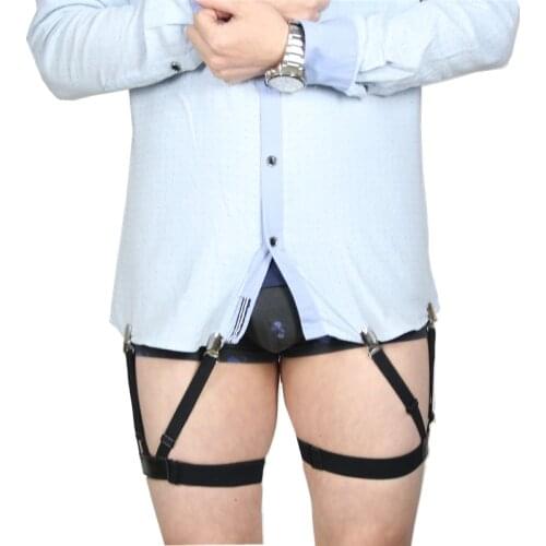 Mens Shirt Stays Garters Nylon Adjustable Braces Stirrup Non-slip Elastic Leg Belt Men Suspenders Shirt Holders