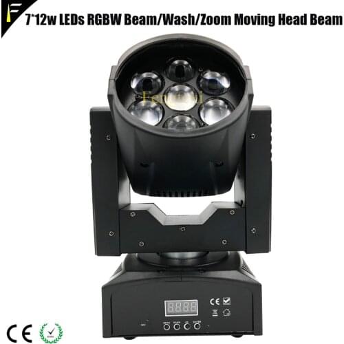 DMX512 7*12w LEDs RGBW Beam/Wash/Zoom Light Moving Head Light Professional KTV/DJ /Bar /Party /Show /Stage Light LED Moving Head