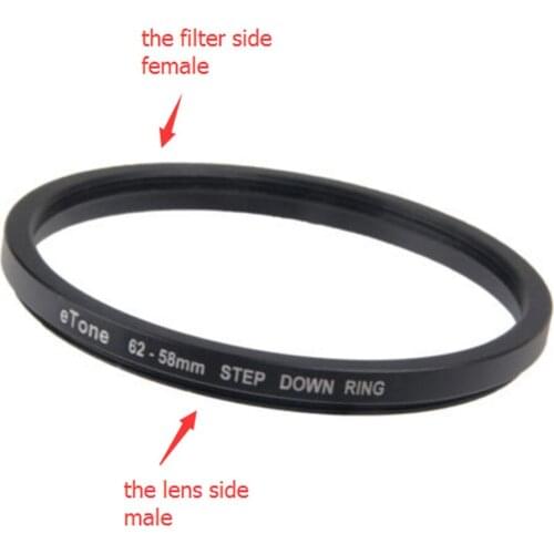 ETone 62-58mm Step Down Metal Filter Ring Adapter 62mm Lens to 58mm AccessoryNew