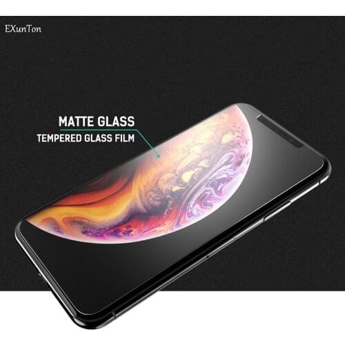 EXUNTON Frosted Matte Tempered Glass for iPhone XS Max XR for iPhone 8 Plus X 7 Plus 6S 6 Plus 5 5S SE 4 S Screen Protector Film