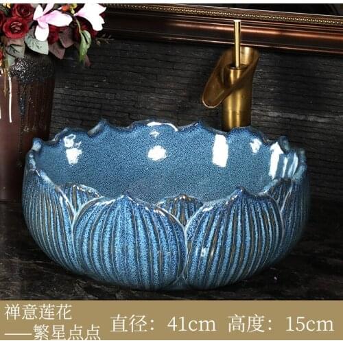 Porcelain China Classic Art Countertop bathroom sink ceramic art wash basin
