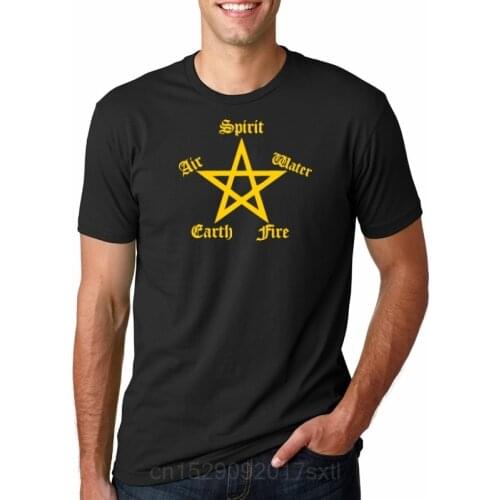 Men clothes Elements Pentagram T-Shirt Funny t-shirt Pagan nature retro witchcraft satan short sleeve tshirt topsxs 4xl5xl