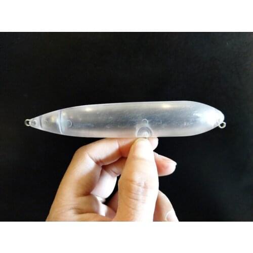 GYFISHING 20 Pcs Unpainted Clear Topwater Fishing Spooks One Knocker Lures Hard Baits Body