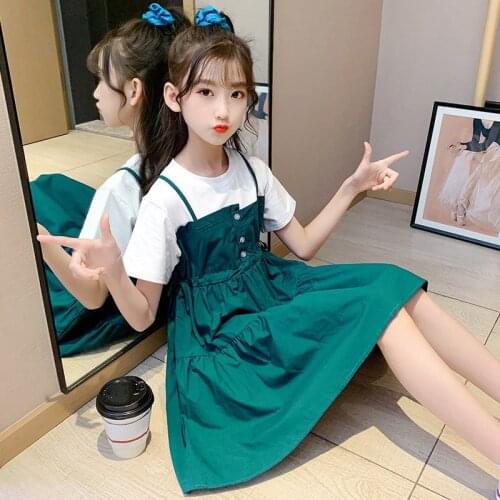 Girls Dress Kids Party Formal Dress for Girls Summer Casual Cotton Dress Teenager Back To School Dresses 4 5 7 8 9 11 13Years