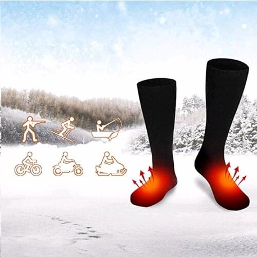 Unisex Cotton Heated Socks Warm Foot Warmers Electric Warming Sox Ice Fishing Boot Outdoors Winter Motorcycle Heated Socks