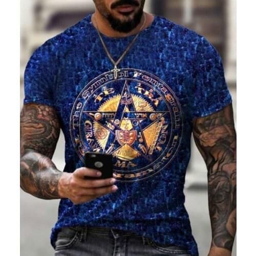 Compass camiseta de impresión 3D para hombre, ropa de calle retro, camiseta de manga corta para hombre, top 2021