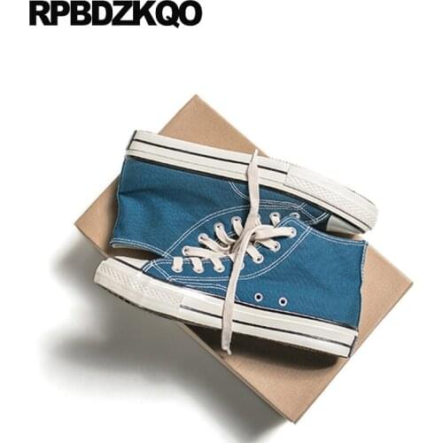 Walking Hip Hop Sneakers Yellow Blue Breathable Skate Black Spring Trainers Summer Street Style Men Shoes Casual High Top Canvas