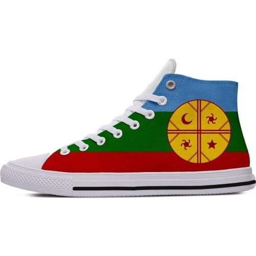 Flag of the Mapuches New Arrive Fashion Lightweight High Top Canvas Shoes Men Women Casual Shoes Breathable Sneakers