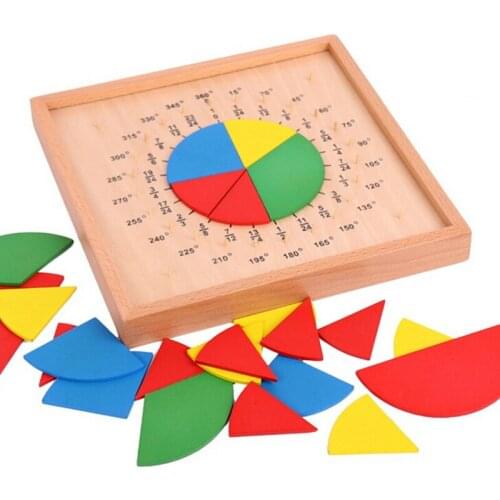 Round Fraction Early Educational Math Toys For Children Wooden Montessori Education Math Toys Fractions Toys For Kids Gifts