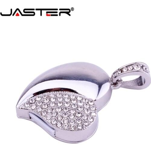 Metal Necklace USB 2.0 Flash Drive 4GB 8GB 16GB 32GB 64GB 128GB Golden Pen Drives Heart Memory Stick 100% Real Capacity U Disk