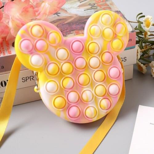 Cute Popet Fidget Bag Toys Reliver Stresstoy Rainbow Push Bubble Poppor Simple Dimmer Antistress Sensory Popite Toy Womens Bag