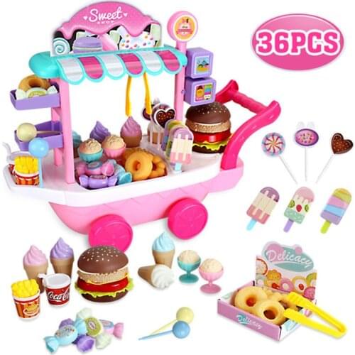 Mini Ice Cream Candy Trolley House Play Educational Toy Cart House Game Kids Toy new