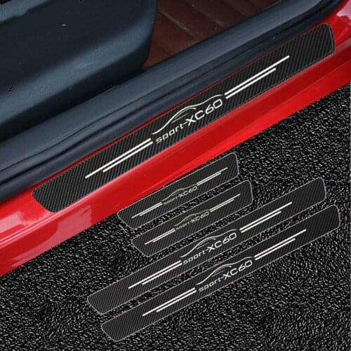 Mutips 4PCS carbon fiber Stickers Vinyl Sport Stickers Decals Protection Trim Cover Exterior Auto for Volvo XC60 Accessories