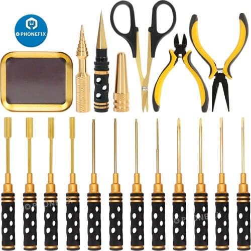19 in 1 Professional RC Tools Kits Box Set Hex Socket Screwdriver Wrench Pliers Repair for RC Car Multirotors Airplane Boat