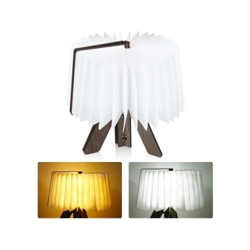 Original LED Night Lamp USB Rechargeable LED Wooden Folding Book R Shape Table Lamp Desk Night Light For Living Room Bedroom