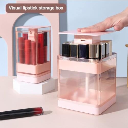 New 8/12 Grid Transparent Cosmetic Storage Rack Shelf Makeup Desktop Storage Shelf Dustproof Metal Cosmetic Holder