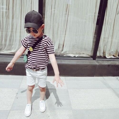 Boys Striped T Shirt Children Summer Clothing 2018 New Kids Cotton Striped Tee Shirts Children Top Tees Clothes Boys Tops 2-8 Y