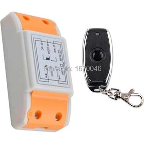 Latest AC 220 V 1CH Wireless Remote Control Switch System 1pcs Receiver +1pcs one-button metal Remote 315mhz/433mhz